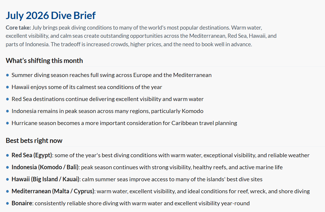 Sample July 2026 Dive Brief